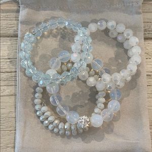 White Bracelet Stack